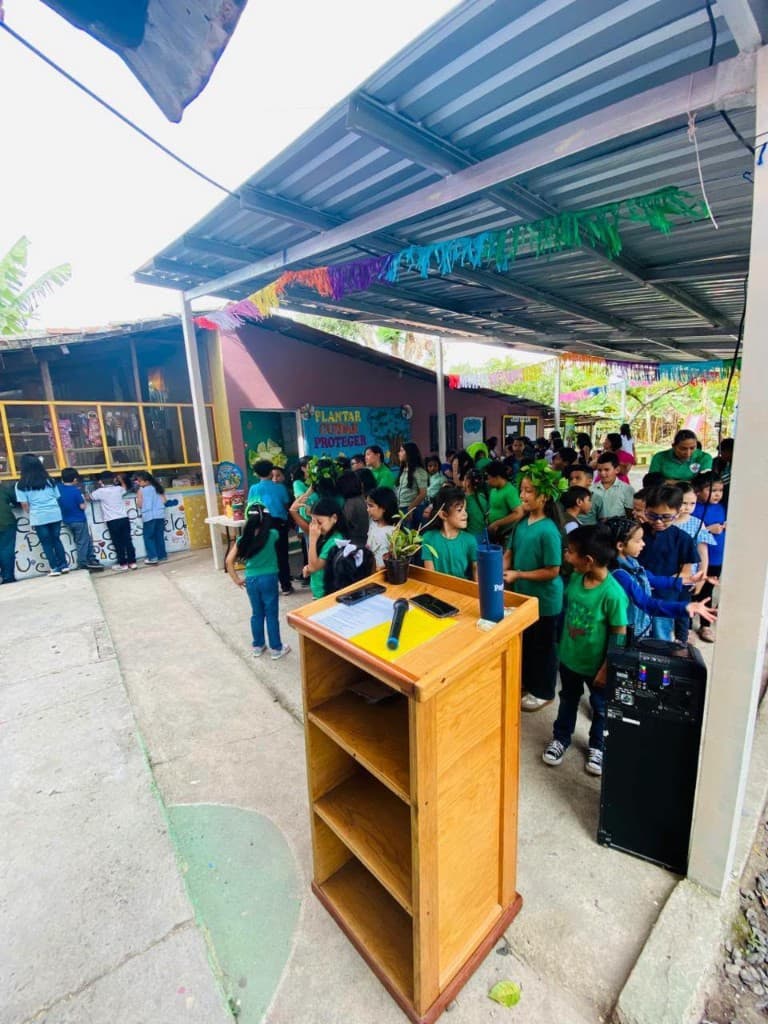 Actividad escolar de cuidado ambiental — Plantar, cuidar y proteger